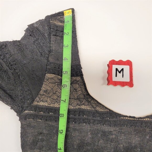 BLACK And Gold Coppery Lace Dress- Size M - Picture 6 of 11